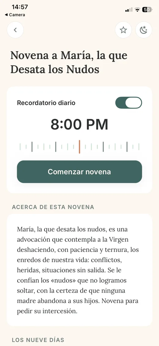 Novena a María, la que Desata los Nudos, con recordatorio diario a las 8:00 PM